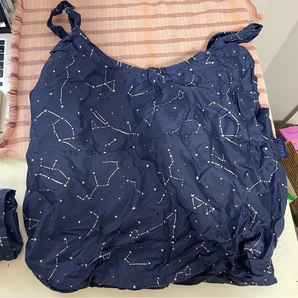 Baggu Standard Reusable Tote in the Constellation Midnight pattern